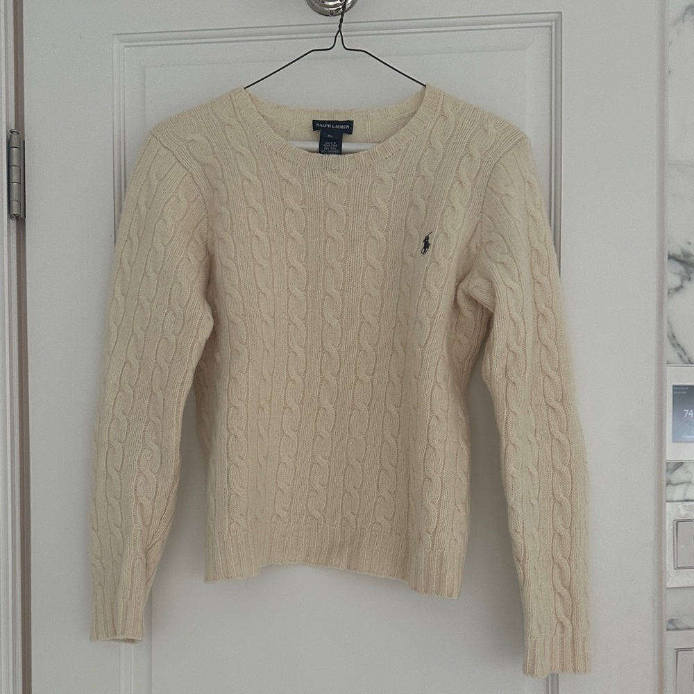 Ralph Lauren Blue Label Cream Cable Knit Sweater
